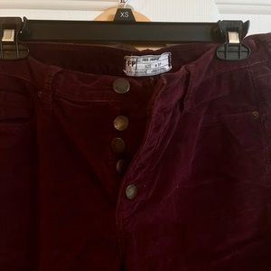 Free people purple corduroy skinny jeans size 27